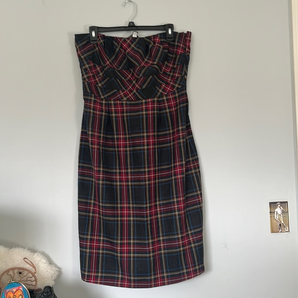 Plaid Sarah Jessica Parker Strapless Dress!